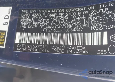 2017 Toyota Prius V Three z USA, uszkodzony, nr VIN JTDZN3EUXHJ064347